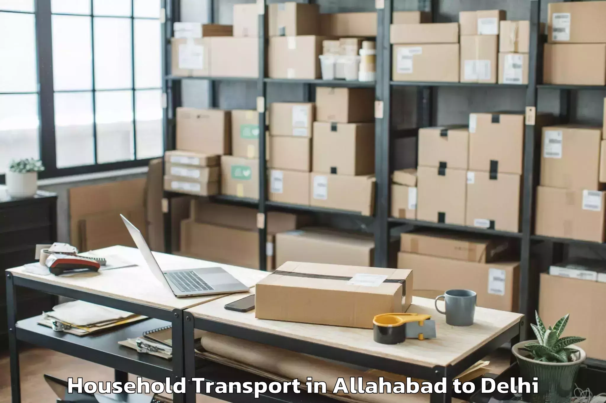 Professional Allahabad to Rajouri Garden Household Transport